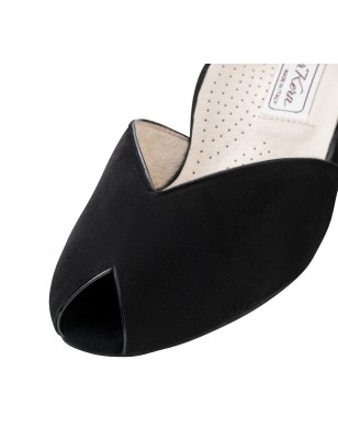 Fatima60 - Chaussures de danse en daim noir avec avant ouvert - Werner Kern