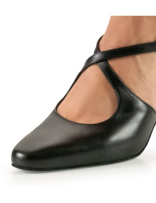 Ines - Chaussure de danse à talons 5.5 cm en cuir nappa noir - Werner Kern
