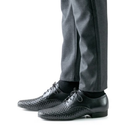 Como 28018 - Chaussures de danse en cuir noir tressé pour homme - Werner Kern