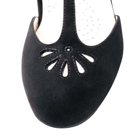 Lea45 - Chaussures de danse à bout fermé en nubuck noir et motif à l'avant du pied - Werner Kern