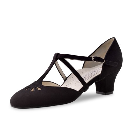 Lea45 - Chaussures de danse à bout fermé en nubuck noir et motif à l'avant du pied - Werner Kern
