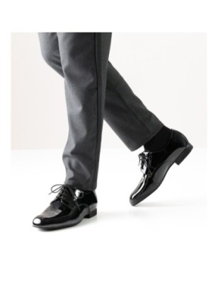 Lecce 28040 - Chaussures de danse en cuir verni noir pour les hommes aux pieds larges - Werner Kern