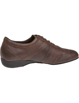133-225-489 - Chaussures de danse type sneakers pour homme en cuir marron talon de 2,5cm- Diamant