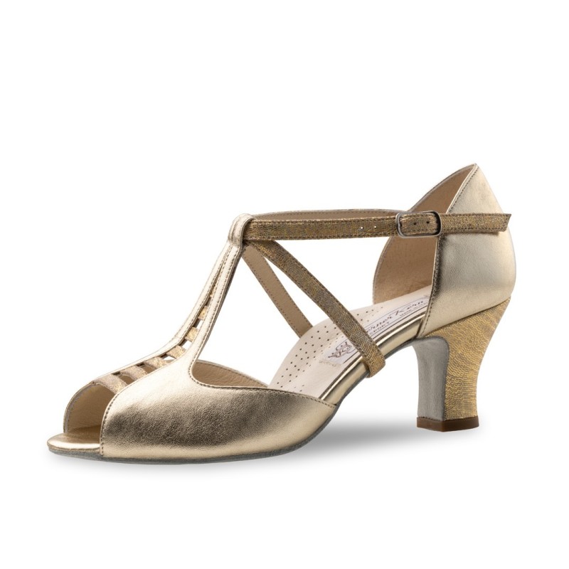 Holly60 - Chaussures de danse or et beige, semelle confort - Werner Kern