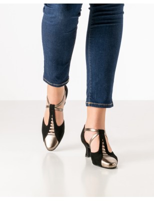 Pippa55 - Chaussures de danse ouvertes à l'avant en nubuck noir - Werner Kern