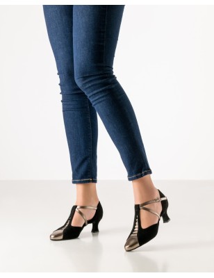 Pippa55 - Chaussures de danse ouvertes à l'avant en nubuck noir - Werner Kern