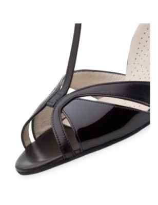 Hope60 - Chaussures ouvertes de danse en cuir noir et bride en forme de T pour femme - Werner Kern