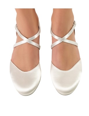 Felice – Chaussures de danse fermées en satin blanc – Werner Kern