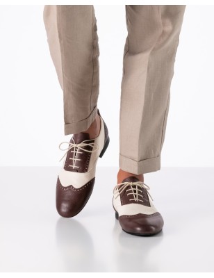 Carrara 28066 - Chaussure de danse ultra-souple brune et crème pour homme - Werner Kern