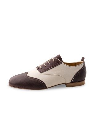 Carrara  LS28066 - Chaussure de danse ultra-souple brune et crème pour homme  semelle cuir lisse - Werner Kern