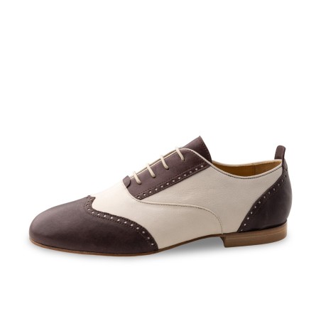 Carrara  LS28066 - Chaussure de danse ultra-souple brune et crème pour homme  semelle cuir lisse - Werner Kern