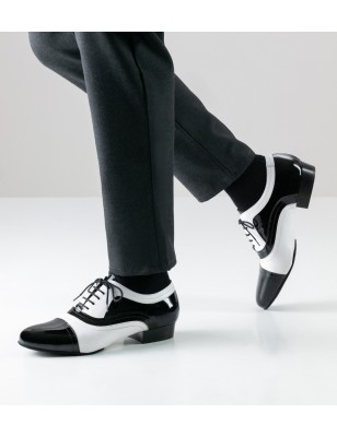 La plata - Chaussures noires et blanches pour homme et laçage 5 trous - Nueva Epoca