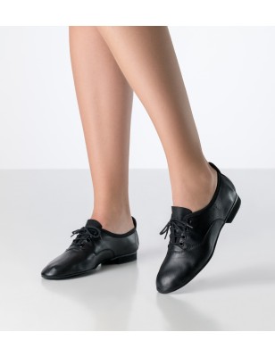 Fenja - Chaussures de danse extra souple en cuir noir avec petit talon - Werner Kern