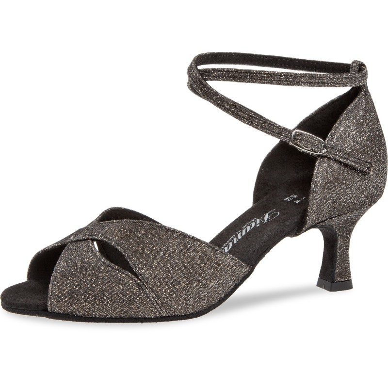 181-077-510 - Chaussures de danse latine en tissu effet pailleté bronze talon de 5cm- Diamant