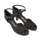 141-077-335-V- Chaussures de danse en microfibre noire à talons évasés de 5cm semelle Variospin modèle vegan- Diamant