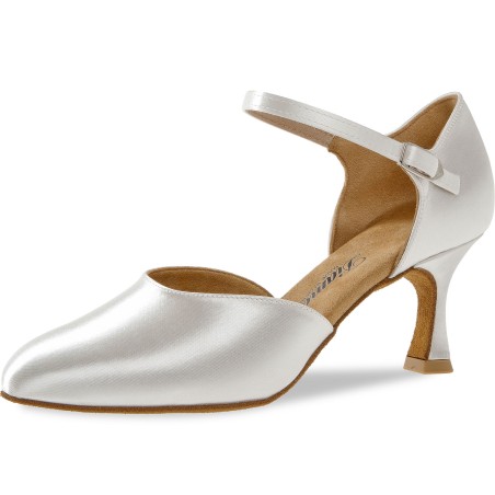 051-085-092 - Chaussures de danse en satin blanc pour mariage, talon évasé 6,5cm - Diamant