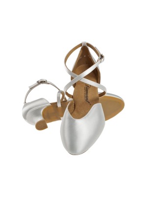170-112-092-Y - Chaussure en satin blanc pour mariage talon de 4,2cm, VEGAN, semelle Variospin confort- Diamant