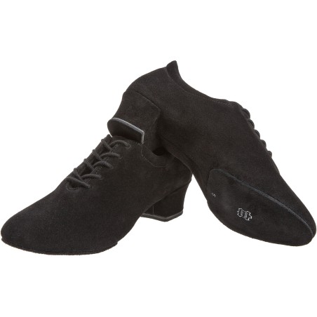 189-234-001 - Chaussure de danse bi-semelle pour femme talon 3,7 cm en nubuck noir - Diamant