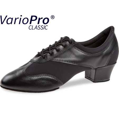 188-234-588 - Chaussure de danse bi-semelle pour femme talon 3,7 cm en cuir noir et néoprène - Diamant