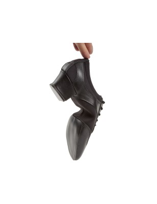 188-234-588-V - Chaussures de danse fermées cuir noir et néoprène talon de 3,7cm modèle VEGAN - Diamant