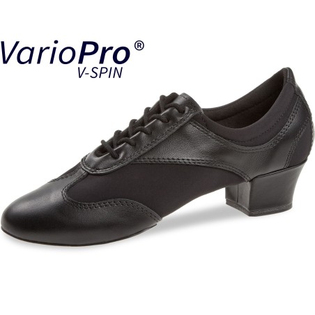 188-234-588-V - Chaussures de danse fermées cuir noir et néoprène talon de 3,7cm modèle VEGAN - Diamant