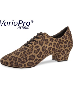 189-134-597 - Chaussures d'entrainement pour danse fermées imprimé léopard talon de 3,7cm VEGAN - Diamant
