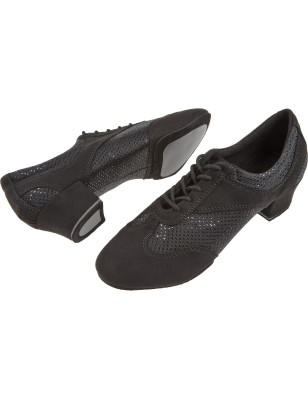 188-134-548 - Chaussures d'entrainement pour danse fermées  en toile noire talon de 3,7cm Semelle  Variopro modèle VEGA