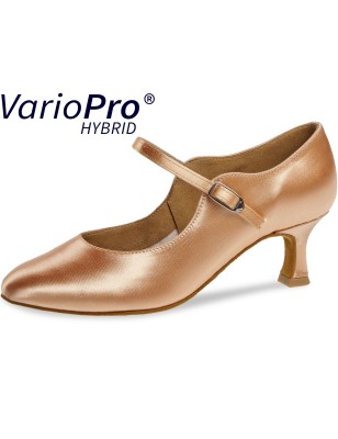 186-177-094 - chaussures de danse standard  en satin flesh talon de 5cm Semelle Variopro Hybrid - diamant