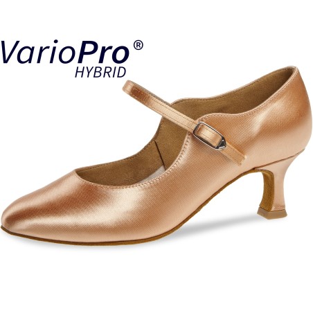 186-177-094 - chaussures de danse standard  en satin flesh talon de 5cm Semelle Variopro Hybrid - diamant