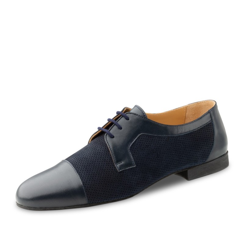 Trevisio 28049 - Chaussures de danse laçage 3 trous en cuir noir ou daim bleu pour homme - Werner Kern Trevisio 28049 - Chaussures de danse laçage 3 trous en cuir noir ou daim bleu pour homme - Werner Kern