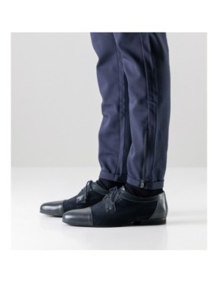 Trevisio 28049 - Chaussures de danse laçage 3 trous en cuir noir ou daim bleu pour homme - Werner Kern