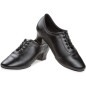 163-124-592 - Chaussures de danse latine pour hommes talon 4 cm en cuir lisse noir - Diamant