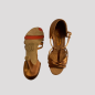 RD2002 Marie - chaussures danse latine bronze semelle grip rouge talon 7,5cm - Real Dance