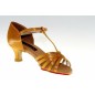 RD2002 Alice - chaussures danse latine femme bronze semelle grip rouge talon 5cm - Real Dance