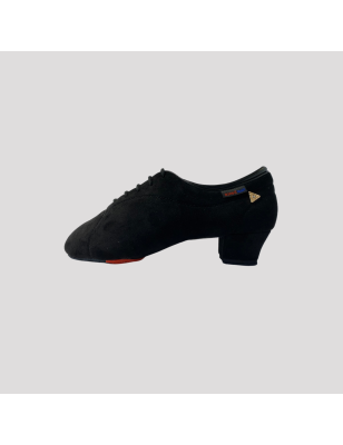 RD3016 Nicolas - chaussures compétitions hommes nubuck avec semelle grip rouge et suède talon de 3,8cm - Real Dance