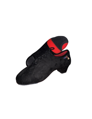 RD3016 Nicolas - chaussures compétitions hommes nubuck avec semelle grip rouge et suède talon de 3,8cm - Real Dance