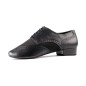 PD042 - Chaussures de tango en vernis nubuck noir et cuir mat noir - PortDance