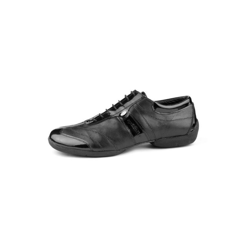 PD Pietro Street - Sneakers de couleur en cuir noir et vernis - Portdance