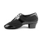 PD013 Pro - Chaussures pour homme noire vernie à talon cubain de 4,5 cm - PortDance