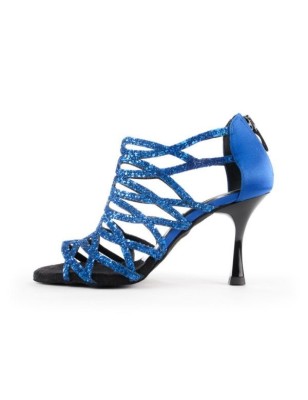 PD803 - Chaussures bleues pour femme avec multiples lanières brillantes - Portdance