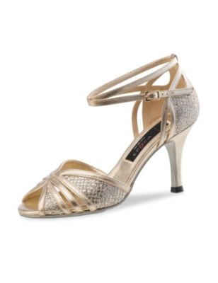 Gloria - Chaussures de danse dorées / argentées et talons haut - Nueva Epoca