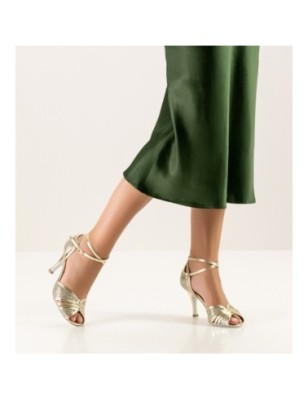 Gloria - Chaussures de danse dorées / argentées et talons haut - Nueva Epoca